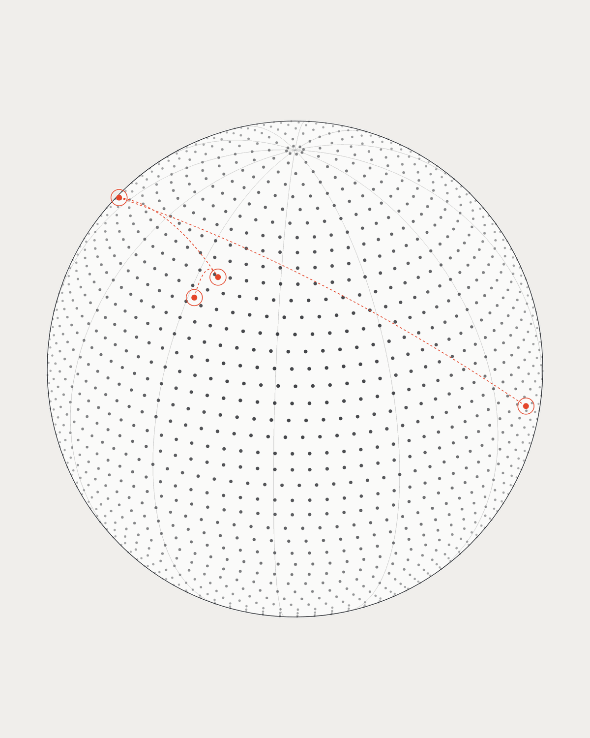 Abstract dotted globe marking office locations